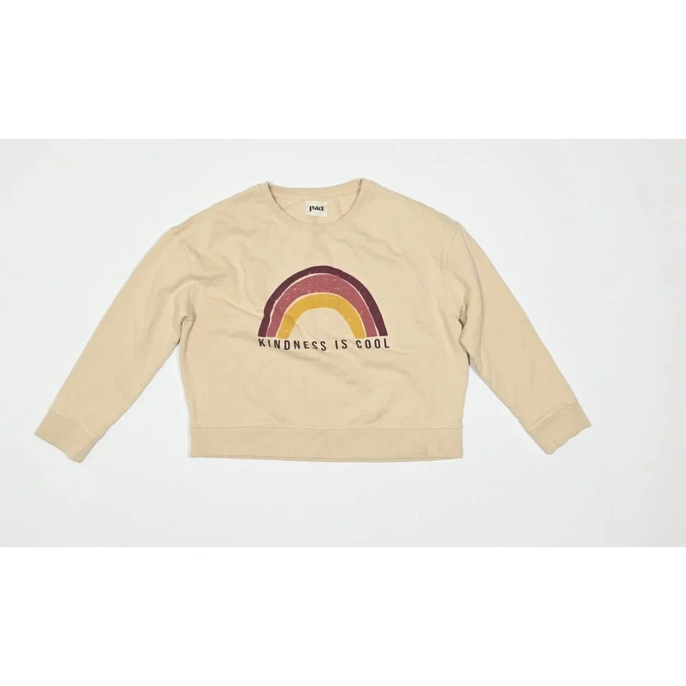 Pact Apparel Kindness Graphic Crew Neck Pullover Sweatshirt